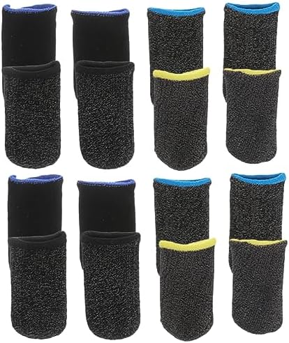 Beavorty 8pairs Gaming Finger Protectors Finger Sleeves Thin Breathable Non-Slip Sweat-Resistant Tips Protector Wrist Guard by Beavorty