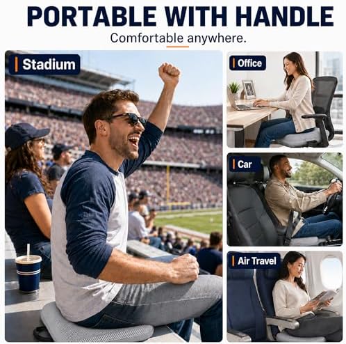 Sojoy 3 in 1 Foldable Gel Seat Cushion Featured with Memory Foam Breathable Seat Cushion for Pressure Relief (Size: 18.5“ x 15" x 2"，Gray Mesh) - Image 2