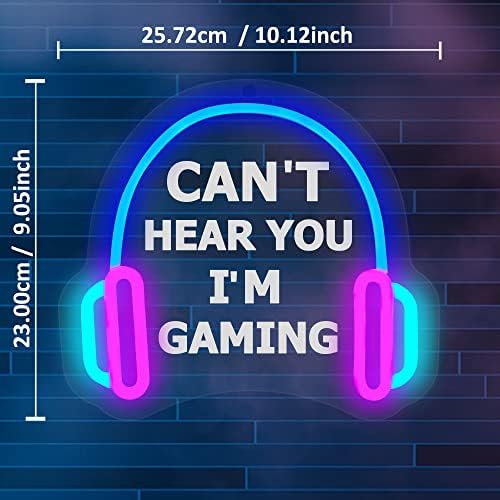 YuanDian Gamer Neon Sign, Can't Hear You I'm Gaming LED Neon Lights for Game Room Wall Decor, Gift Ideas for Boys Gamers Nephew Men Teen Son Grandson - Image 6