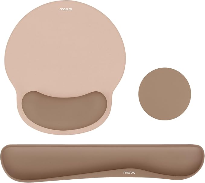 MOSISO Wrist Rest Support for Mouse Pad&Keyboard Set, Mocha by MOSISO