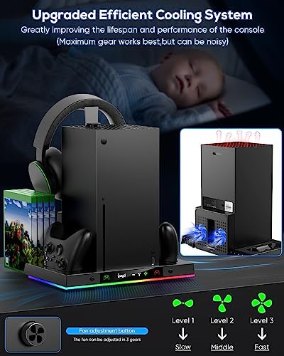 Upgraded RGB Cooling Fan Charging Station for Xbox Series X Accessories - Image 3