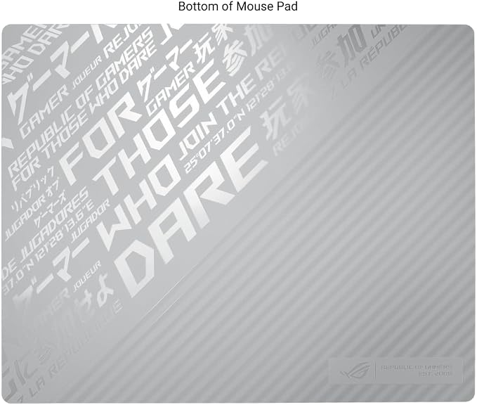 ASUS ROG Moonstone Ace L Glass Gaming Mouse Pad – 19.7” x 15.7”, Ultra-Smooth Matte Tempered Glass for Quiet Ultrafast Glides, Impact/Scratch Resistant, Easy to Clean, Anti-Slip Silicone Base - White - Image 2
