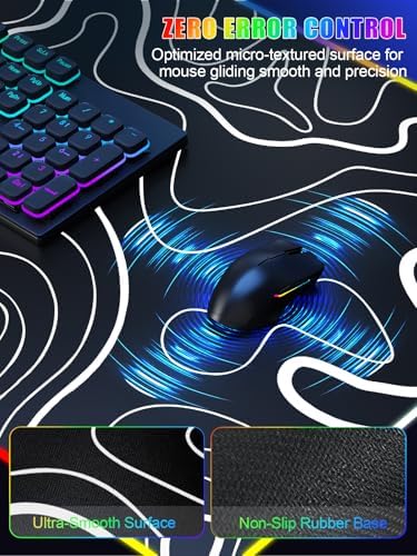 Mouse Pad with Foldable Phone Holder & Wireless Charger, XXL RGB Gaming Mousepad 31.5"x15.8" Large Desk Mat for Keyboard, Black Desk Pad with Dual Qi Charging Station | 11 Colors 5 Modes | Waterproof - Image 6