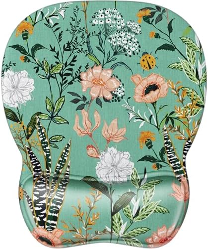 MROCO Ergonomic Mouse Pad Gel Wrist Rest, 9.4 x 8.1 in, Garden Whispers by MROCO