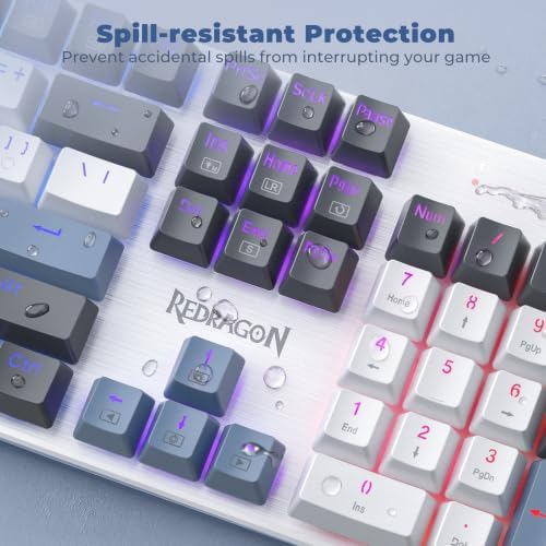 Redragon Mechanical Gaming Keyboard Wired, 11 Programmable Backlit Modes, Hot-Swappable Red Switch, Anti-Ghosting, Double-Shot PBT Keycaps, Light Up Keyboard for PC Mac, Blue - Image 7