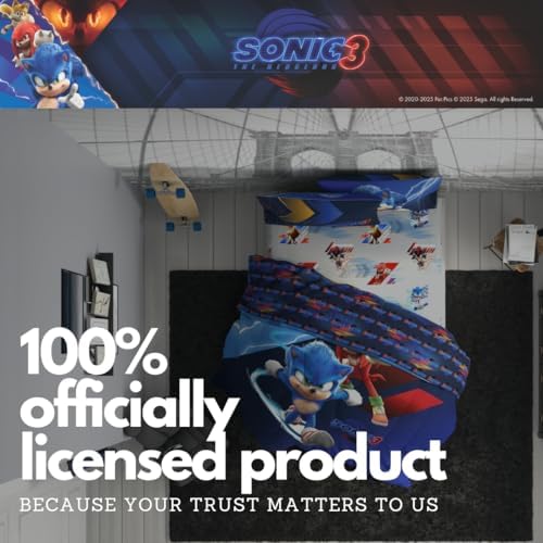 Franco Sonic The Hedgehog 3 Movie Kids Bedding Super Soft Comforter and Sheet Set, 5 Piece Full Size, (Officially Licensed Product) - Image 6