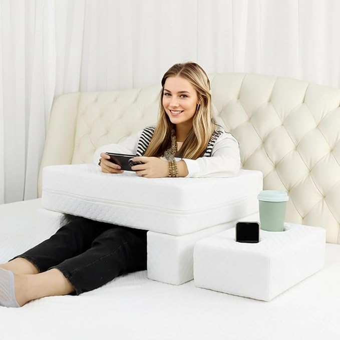 Extra Large Reading & Gaming Pillow with Coaster, Lap Desk Pillow for Laptop for Adult, Memory Foam Bed Desk for Working, Gaming, Reading & Writing Laptop Desk for Couch Bed Floor - Image 2