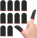 10 Pack Gaming Finger Sleeves, 0.3mm Silver Fiber dedales Gamer, Smooth Operation, Anti-Sweat, Extremely Thin,Maximum Touch Response,Comfortable fit, Fit Mobile Phone Tablet Devices by Vesslam