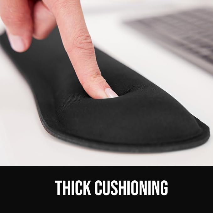 GORILLA GRIP Silky Memory Foam Wrist Rest for Computer Keyboard, Mouse, Ergonomic Design for Typing Pain Relief, Desk Pads Support Hand and Arm, Mousepad Rests, Stain Resistant, 2 Piece Pad, Black - Image 3
