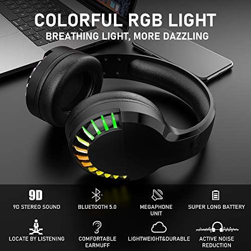 Wireless Gaming Membrane Keyboard Mouse and Bluetooth Headset Kit-Black RGB - Image 6