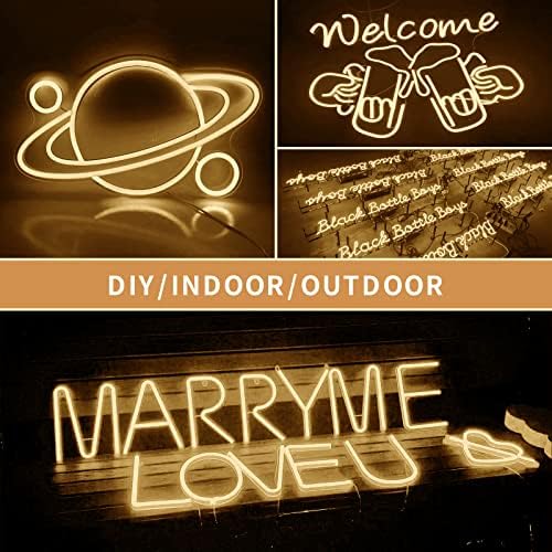 2PCS/32.8FT/10M/Warm White LED Strip Lights - Flexible and Waterproof Neon Rope Light with Installation Accessories for Indoor & Outdoor Decor, [No Adapter] - Image 6