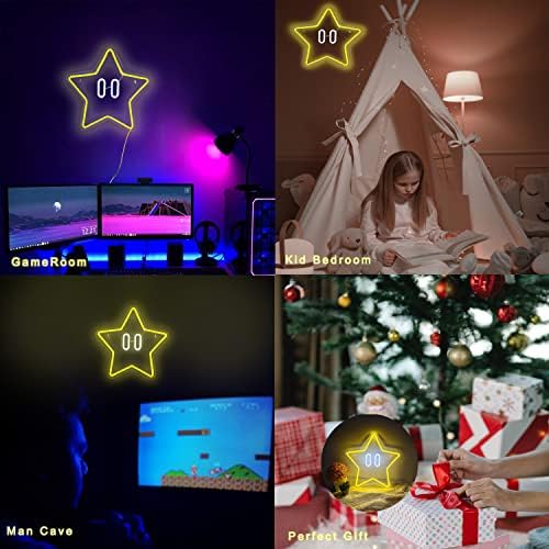 Star Neon Sign, Gaming Led Neon Light for Kids Bedroom Wall Decor Game Room Decor,Man Cave,Dimmable Gaming Star Led Sign Gifts for Kids Boys - Image 6