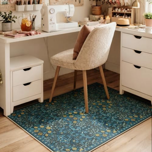 Anidaroel Floral Office Chair Mat for Hardwood Floor, 36"x48" Under Desk Chair Rug for Rolling Chair, Anti-Slip Computer Chair Mat, Low Pile Carpets Protector Mat for Home Office Gaming Room - Image 7