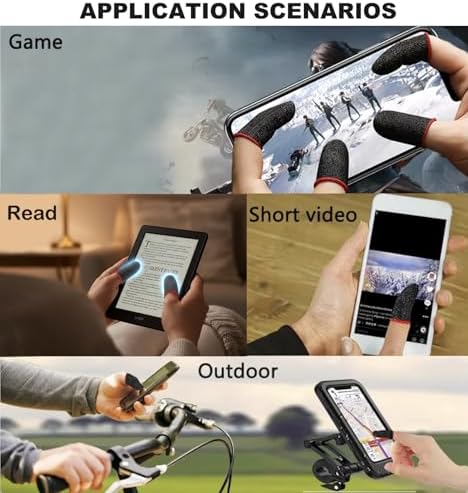 10Pcs Gaming Finger Sleeves for Mobile Phone & Tablet,Silver Ion Fiber – Ultra-Thin, Breathable Anti-Sweat Thumb Gloves. Zero Drag Precision for Game Like PUBG, COD Mobile, Roblox - Image 2