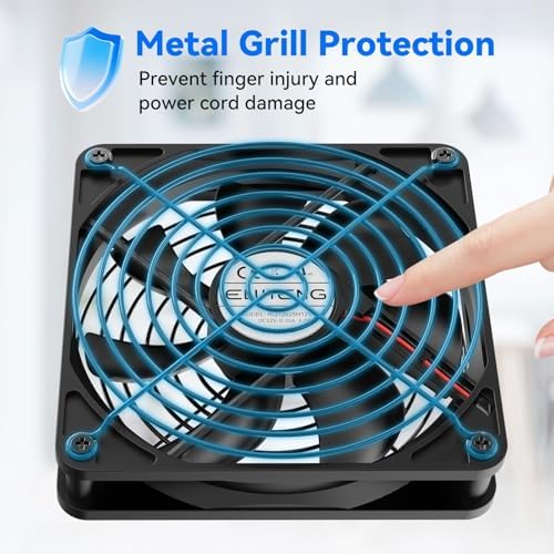 ELUTENG USB Computer Cooling Fan with 7 Color RGB Lighting, 3 Speed Controller 1100/1300/1500 RPM Small Exhaust Fan High Airflow Cooling Fan for Router Modem Receiver DVR PlayStation Xbox TV Box - Image 5