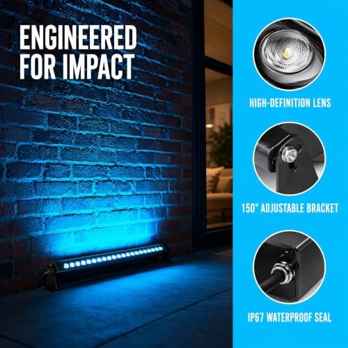 2Pcs 36W Blue Wall Washer Light 2FT 120V IP67 Waterproof Plug-in - Image 2