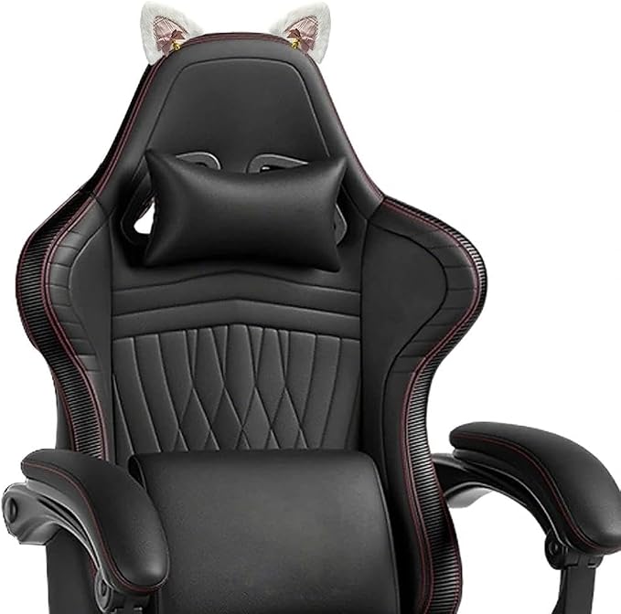 Tsangbaby Gaming Chair Cat Ear Decoration Chair Decoration Accessories Cute Cat Ears Suitable for Gaming Chairs Homes Offices and Gatherings Dark Pink - Image 4
