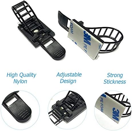 50pcs 2 Sizes Adjustable Adhesive Cable Ties Cable Clips Wire Strap Cord Clamp for Cable Management at Home and Office + 100pcs Nylon Zip Ties - Image 4