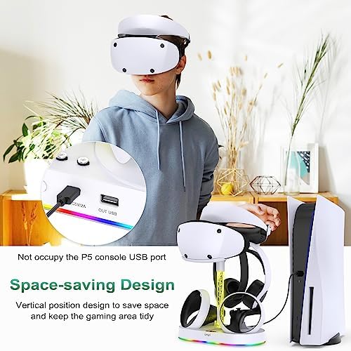 FASTSNAIL RGB Charging Stand & Storage Station for PS VR2 - Light White - Image 5