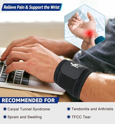 HiRui Wrist Brace (2 PCS) - Adjustable Compression for Carpal Tunnel Arthritis Tendonitis Sprain Pain Relief | Wrist Support Wrist Wraps for Both Hands, Ideal for Sports & Gym Workouts (Black) - Image 2