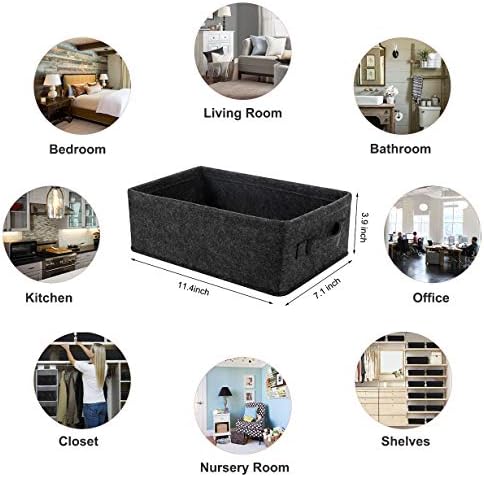 Short Storage Baskets Small Rectangle Basket Storage Bins Organizer for Candles Controls Remotes DVDs Board Games Seasonal Items Keepsakes Storage Basket - Image 7