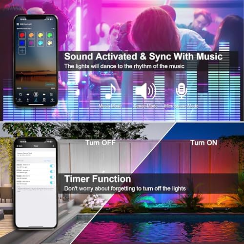 2 Pack 50W 2.4G Remote Control RGB Wall Washer Light, RGB Light bar with Remote Control & APP Control, for Birthday Party, Garden Lighting, Wall Display, Hotel, Building, Commercial Lighting - Image 4