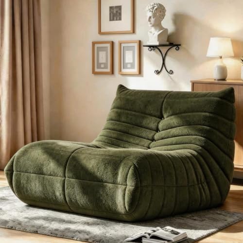 WHGBJA Giant Bean Bag Chair for Adults, Comfy Beanbag with Memory Foam | Floor Sofa Chair for Gaming, Reading, Bedroom, Living Room, Boneless, Ergonomic by WHGBJA