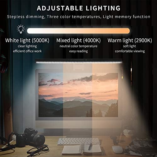 Computer Monitor Light Bar, Screen Light Bar e-Reading LED Task Lamp, Gaming Lights, Touch Stepless Dimming, 3 Color Temperature,USB Powered Monitor Lamps for Desk/Office/Home - Image 2