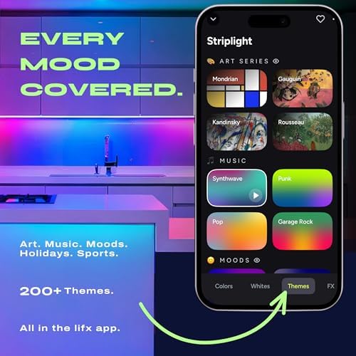 LIFX Supercolor Smart LED Strip Lights 10ft (120" Kit), Color Changing Multizone RGB + Tunable White, 24 Color Zones, 2.4GHz, No Hub, Apple HomeKit, Alexa & Google Home, Music Sync, Dimmable - Image 3