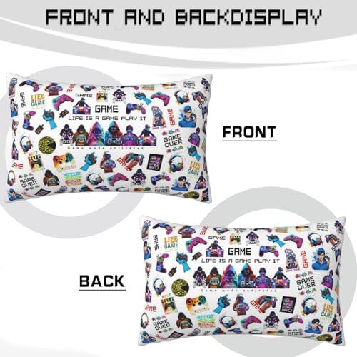Gamer Gifts for Teen Boys, Gaming Boy Room Decor, Gaming Accessories for Teen Boy, Gamer Pillow Case Flannel Material，12 x 20 inches 2-Pack (No Inserts) - Image 3