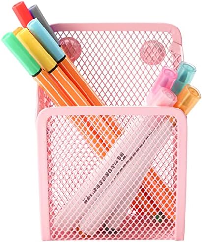 Magnetic Pencil Holder,Mesh Stainless Steel Pen Basket, Metal Writing Utensil Storage Organizer for Whiteboard,Blackboard,Kitchen, Locker, Home, or Office - Image 2