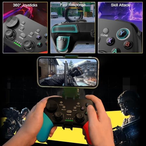 Joso Wireless Mobile Gaming Controller for iPhone, Android, iPad, Tablet, PC, Phone Controller with Phone Clip Supports Cloud Game, COD Mobile, Genshin Immpact, Remote Player Gamepad - Image 6