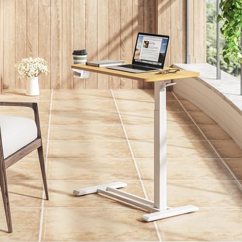 SANODESK 28''Mobile Standing Desk with Hidden Wheels,Pneumatic Laptop Desk - Image 6