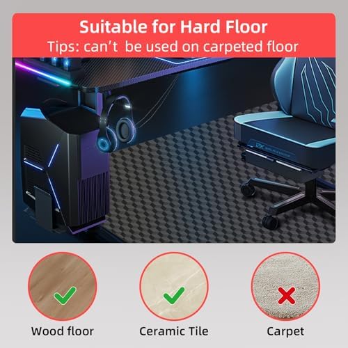 AiBOB Office Chair Mat for Hardwood and Tile Floor - 48"x36"Gaming Chair Mat, Easy Glide Computer Chair Mats, Floor Protector Mat for Home Office - Image 2