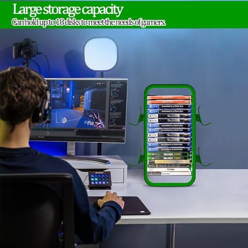 Game Storage Tower Compatible with PS5/ Xbox/Switch, Green - Image 5