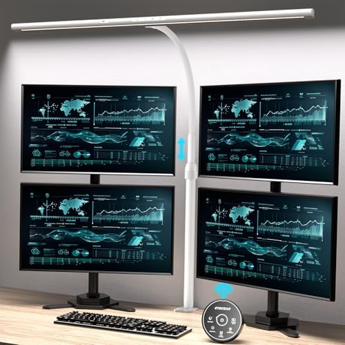 EYOCEAN Desk Lamp, 31.5" Desk Light for Home Office, Brightest 24W, Gesture Sensor & Remote Control, Dimmable & Color Temperature, Monitor Light Bar with Telescopic Rod, Height Adjustable by EYOCEAN