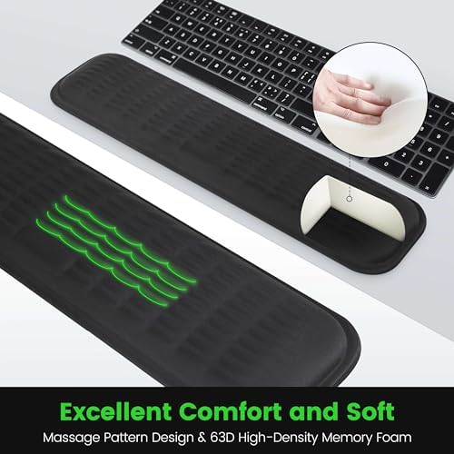 MEKASS Keyboard Wrist Rest - Soft Memory Foam Wrist Support for Long Hours of Work, Gaming, Studying (Light Gray) - Image 4