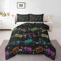 Feelyou Kids Gamer Bedding Set Twin Size, Graffiti Gaming Comforter Set Boys Girls Modern Game Console Comforter Gamepad Teens Duvet Set Bedroom Decor Microfiber Bed Set by Feelyou