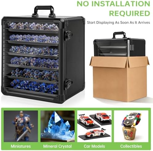 Miniatures Storage Case Miniatures Transport Case Aluminum Alloy Frame with Lock (X-Large Size) - Image 5