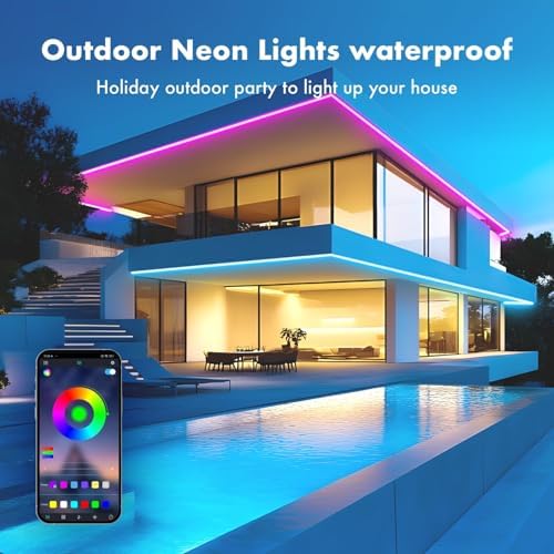 SILFU Neon Rope Lights, 100FT (2x50FT) RGB LED Strip Lights - Image 7