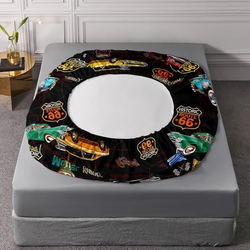 AILONEN Kids Racing Car Fitted Sheet Set for Boys, Teen Queen Size Colorful Vehicle Soft Bed Sheet Set, Speed Bedding, 3-Piece Black Cartoon Fitted Sheet + 2 Pillowcases - Image 5