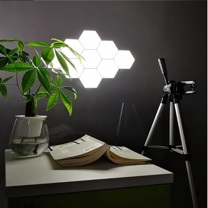 YXQUA Hexagon Wall Light Panels, Touch Control, White, 6 Pack - Image 2