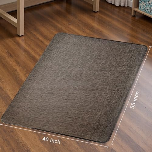 Sycoodeal Office Chair Mat for Hardwood & Tile Floor, 40" x 55" Heavy Duty Computer Gaming Chair Mat for Rolling Chairs Non-Curve, Anti-Slip, Floor Protector for Home Office (Coffee) - Image 2