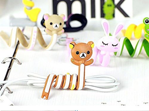 yueton Pack of 10 Cute Frog Pink Rabbit Cat Bears Cable Tie Cord Organizer Headset Headphone Earphone Wrap Winder/Fixer Holder/Cord Manager/Cable Winder - Image 2