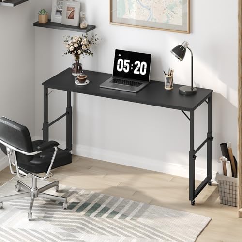 MAHANCRIS Overbed Table with Wheels, Mobile Bed Desk for Queen Size, 36"-43.5" Adjustable Height Rolling Table, Recliner Desk, Mobile Cross Bed for Bedroom, Living Room, Office, Black MTBK18001 - Image 4