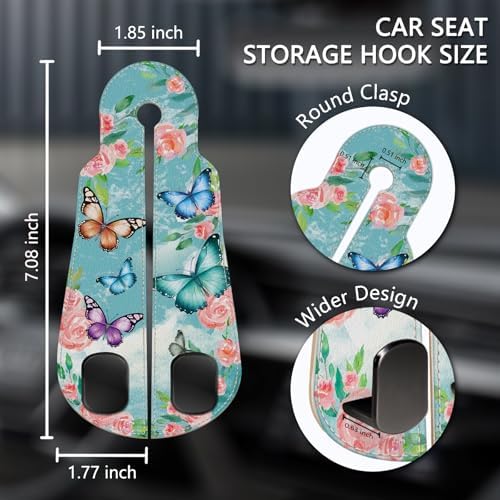 Blusabaca 2PCS Car Seat Headrest Hooks, Purses Bags Holder, Butterfly - Image 5