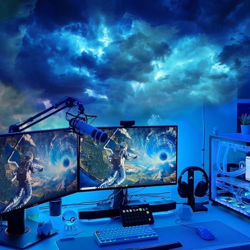 3D Thundercloud Ceiling Light, DIY Lightning Effects, RGB Color Changing, Music Sync, Smart APP Control, for Bedroom, Gaming Room, Home Theater, Kids Room, 50FT by DAWELED