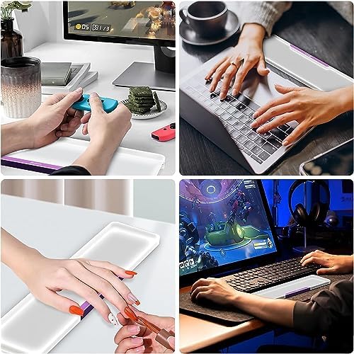 Acrylic Keyboard Wrist Rest - Wrist Support for Keyboard CNC Aluminum Alloy Customized Logo - Keyboard Pad Home & Office - Keyboard Wrist Pad with Anti-Slip Mat for 60% Compact Keyboard,Purple - Image 6