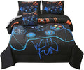 JQinHome Queen Gaming Comforter Sets for Boys,6 Piece Bed in A Bag 3D Video Game Bedding All Season Soft Microfiber Gamer Bedding Sets for Kids, Pillowcase, Flat Sheet, Fitted Sheet,Cushion Cover by JQinHome