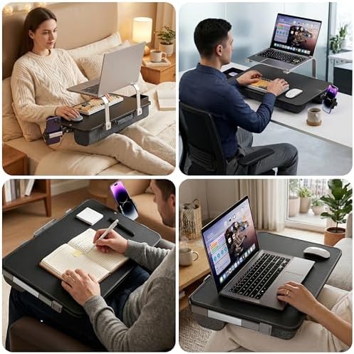 Large Adults Lap Desk for Laptop with Phone Holder & Storage Drawer - Image 7